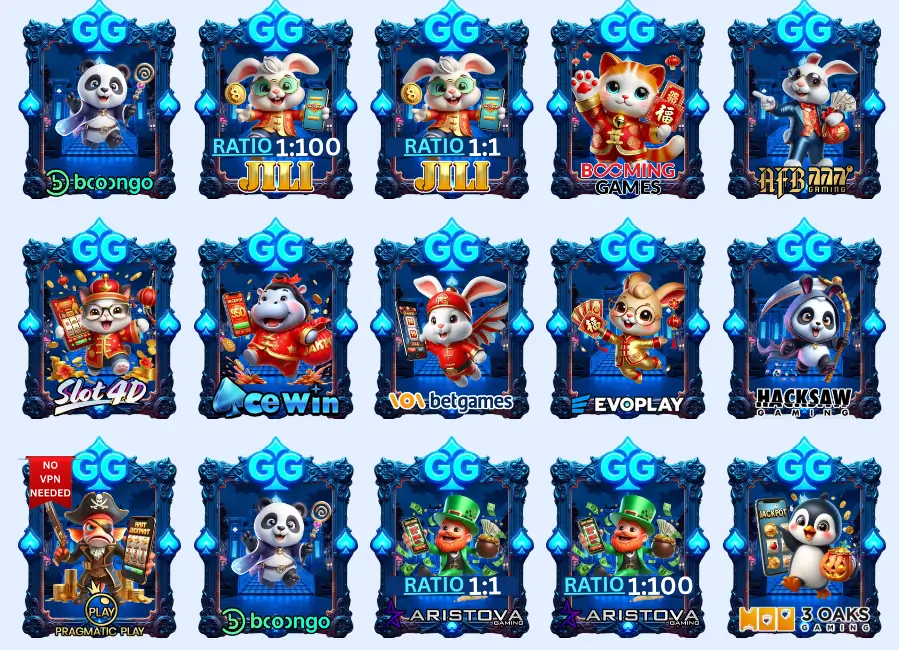 PokiesGG slot providers selection – online pokies section showing providers like Booongo, JILI, BetGames, and Hacksaw Gaming