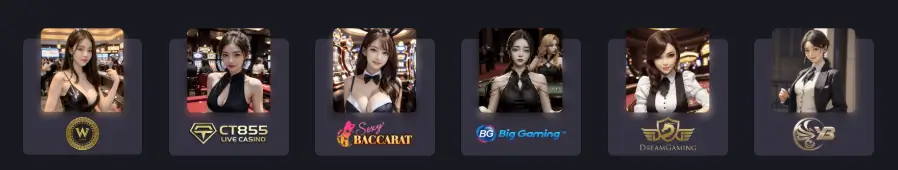 ThePokies96 live casino providers – live dealer platforms including Sexy Baccarat, Dream Gaming, Big Gaming, and CT855.
